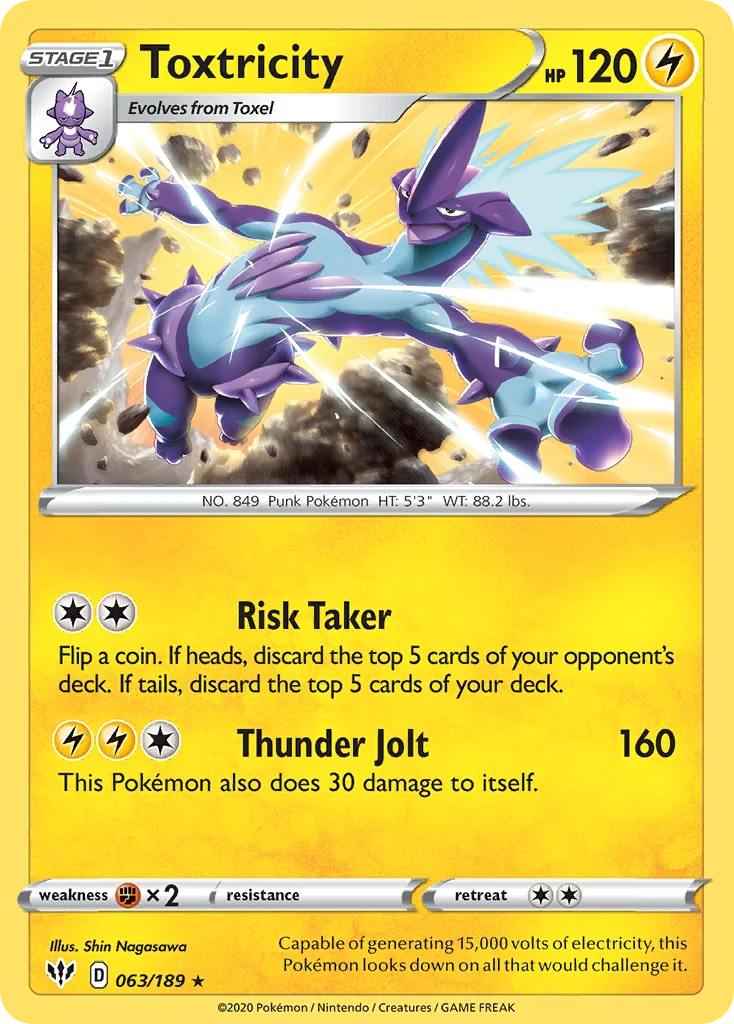 swsh3-63 Toxtricity 063/189 Rare holo