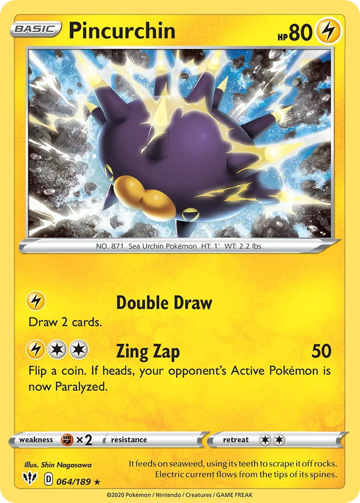 swsh3-64 Pincurchin 064/189 Rare holo
