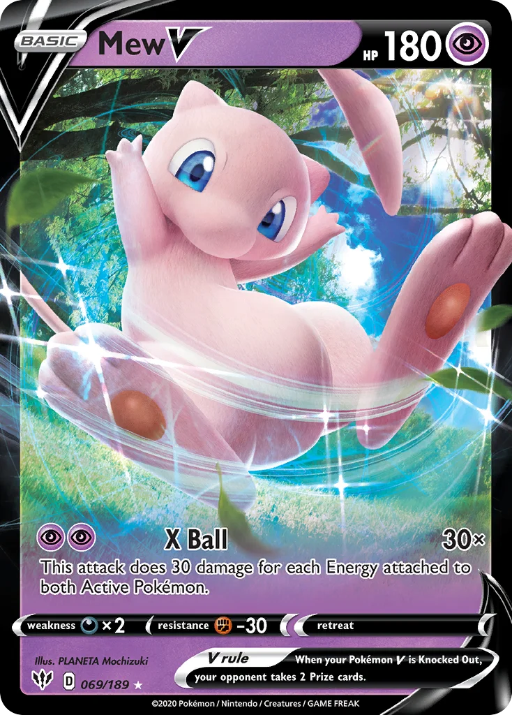 swsh3-69 Mew V 069/189 Rare holo v