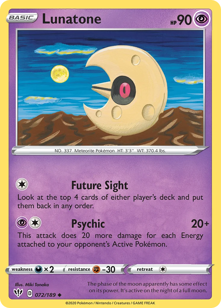 swsh3-72 Lunatone 072/189 Uncommon