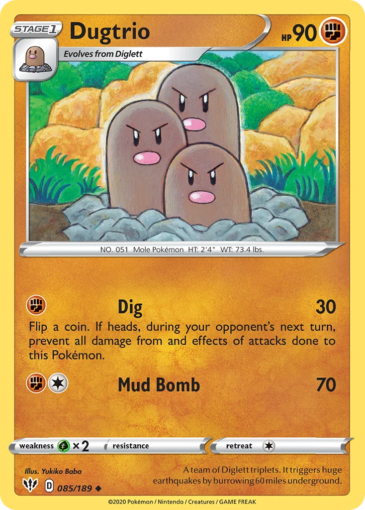 swsh3-85 Dugtrio 085/189 Uncommon