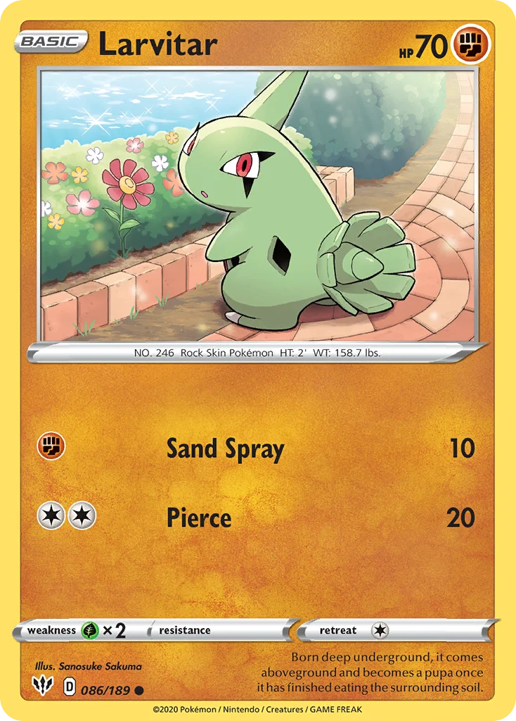 swsh3-86 Larvitar 086/189 Common