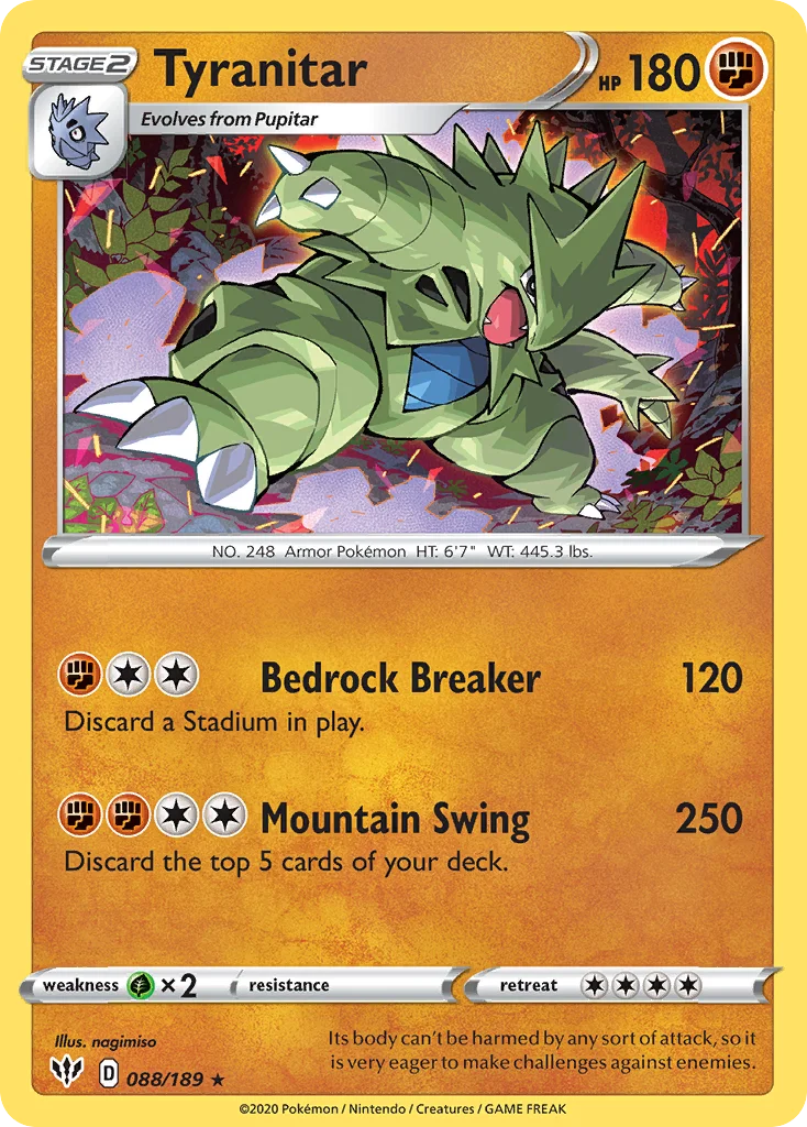 swsh3-88 Tyranitar 088/189 Rare holo