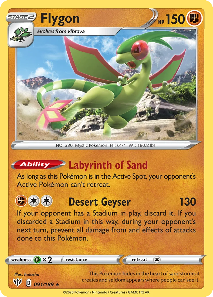 swsh3-91 Flygon 091/189 Rare