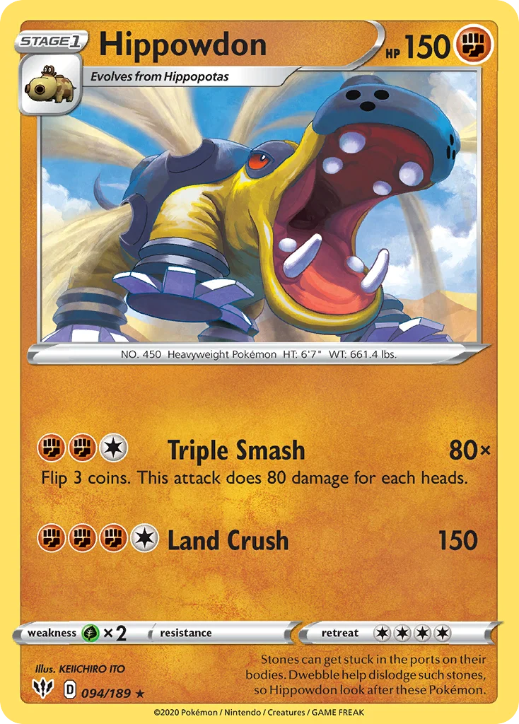 swsh3-94 Hippowdon 094/189 Rare