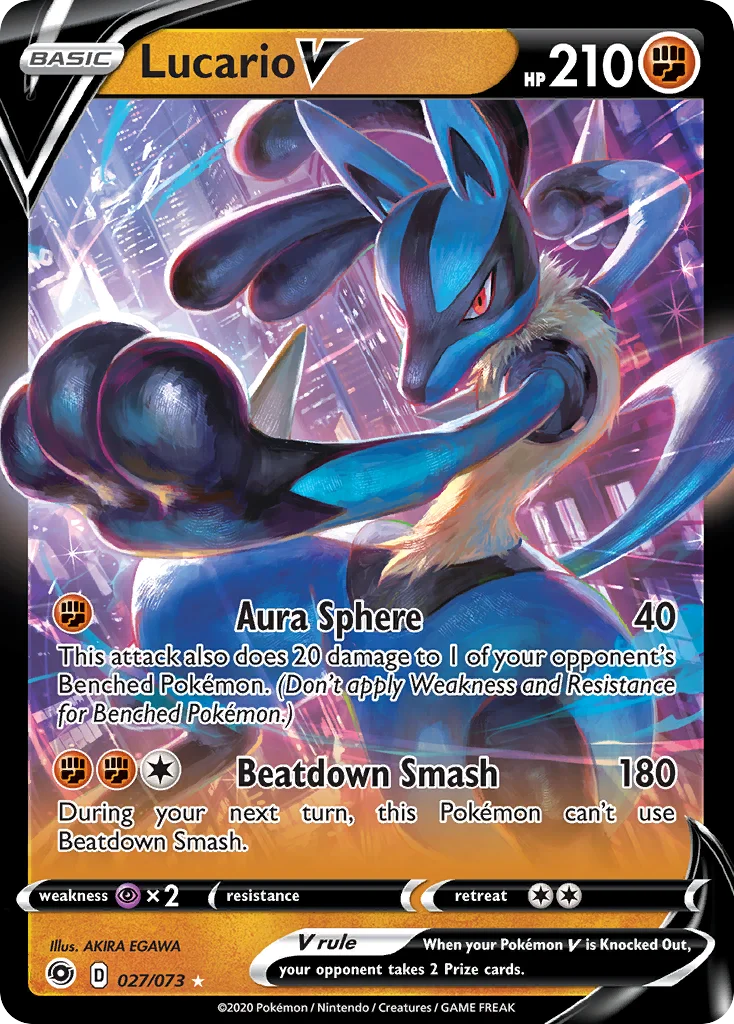 Lucario V 027/073 Rare holo v