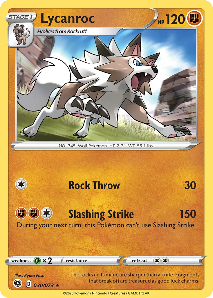 swsh35-30 Lycanroc 030/073 Rare holo