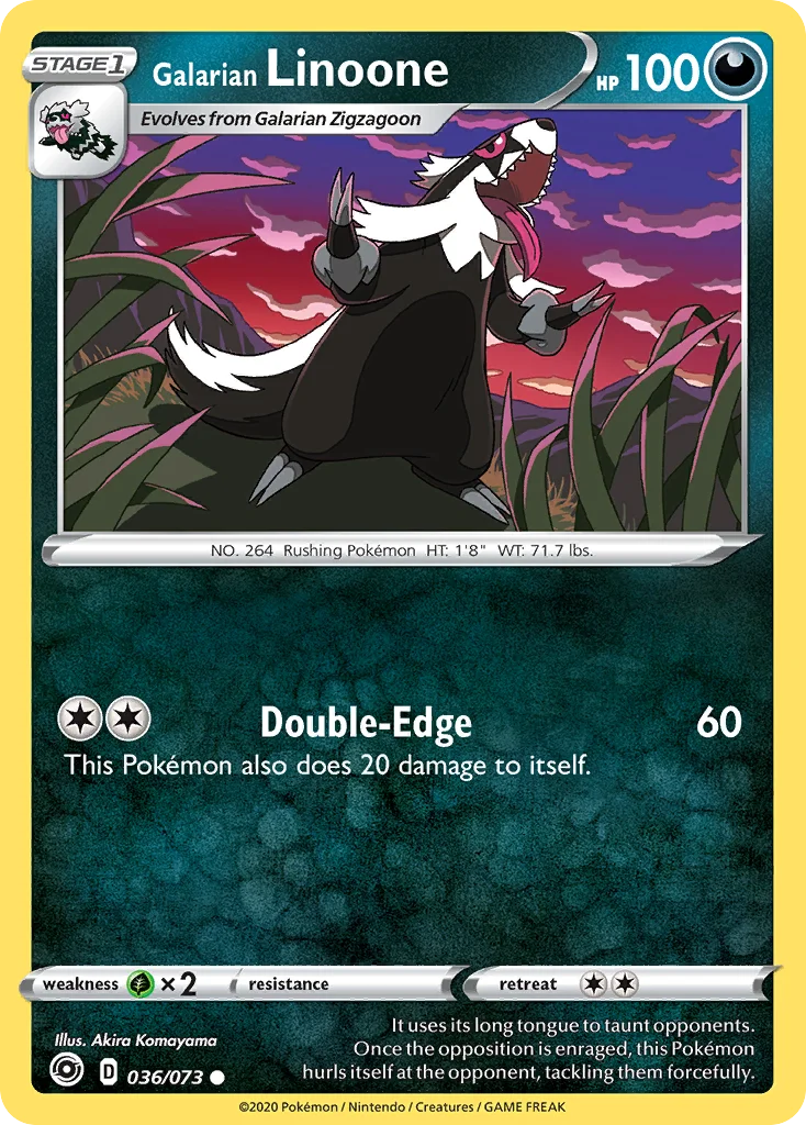 swsh35-36 Galarian Linoone 036/073 Common