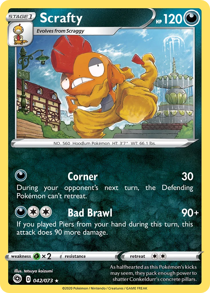 swsh35-42 Scrafty 042/073 Rare holo
