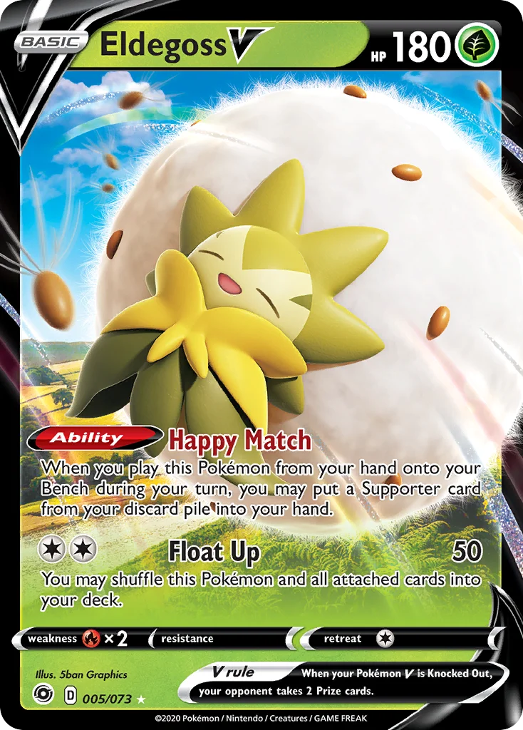 swsh35-5 Eldegoss V 005/073 Rare holo v