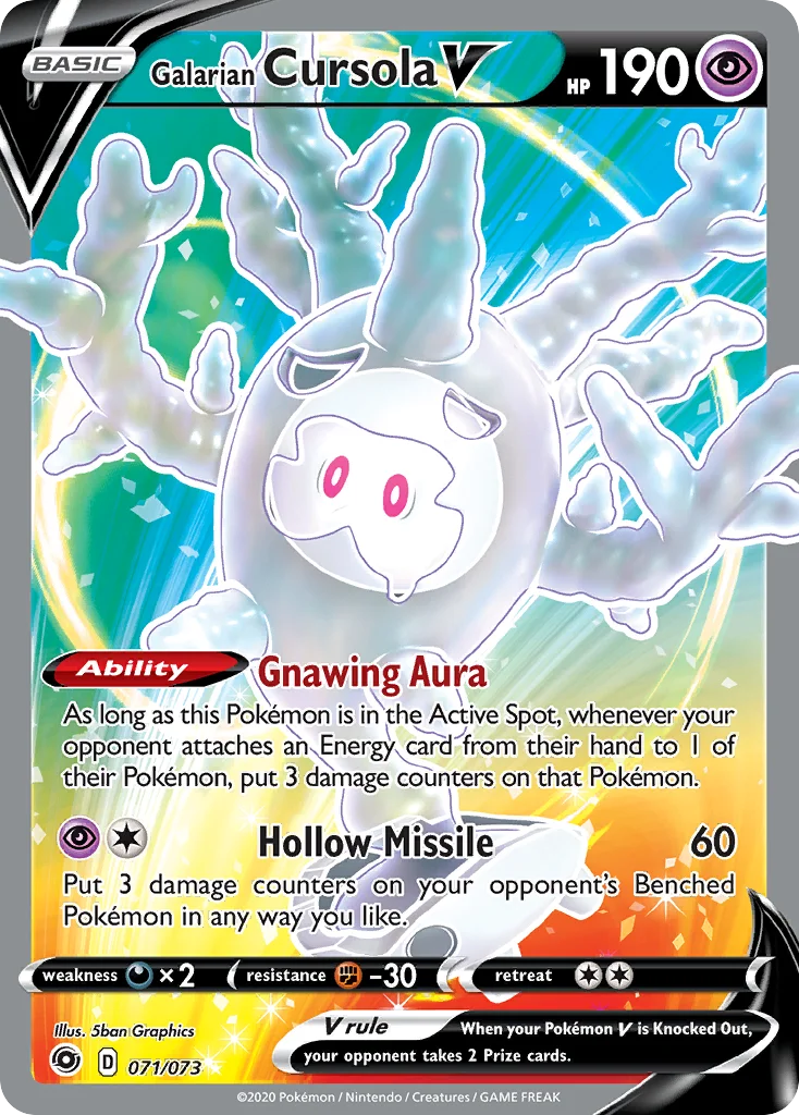 swsh35-71 Galarian Cursola V 071/073 Rare ultra