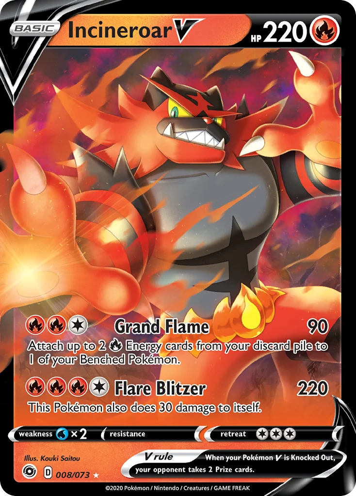 swsh35-8 Incineroar V 008/073 Rare holo v