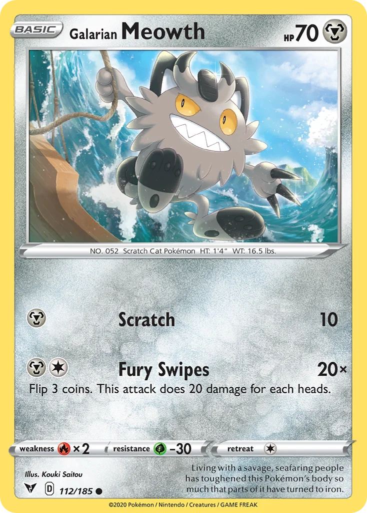 swsh4-112 Galarian Meowth 112/185 Common