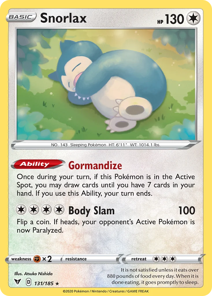Snorlax 131/185 Rare holo