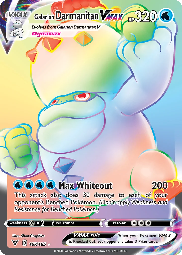 swsh4-187 Galarian Darmanitan VMAX 187/185 Rare rainbow
