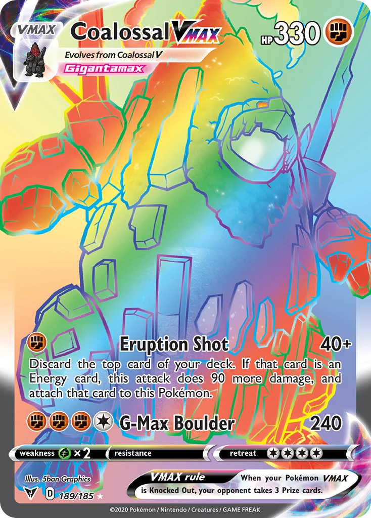 swsh4-189 Coalossal VMAX 189/185 Rare rainbow