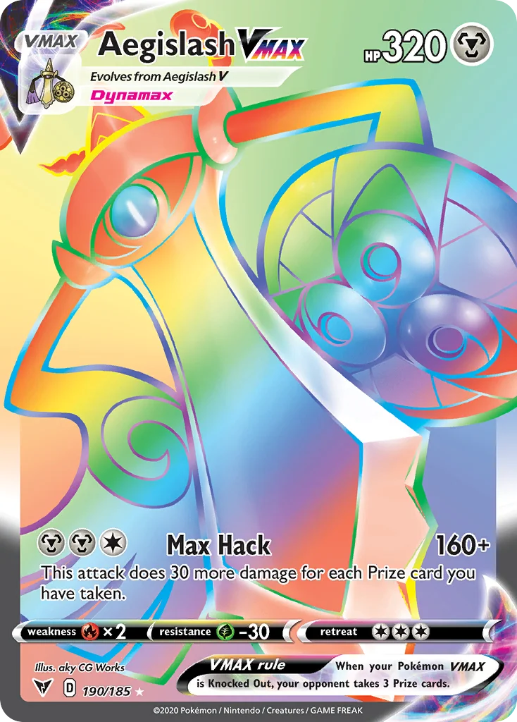 Aegislash VMAX 190/185 Rare rainbow