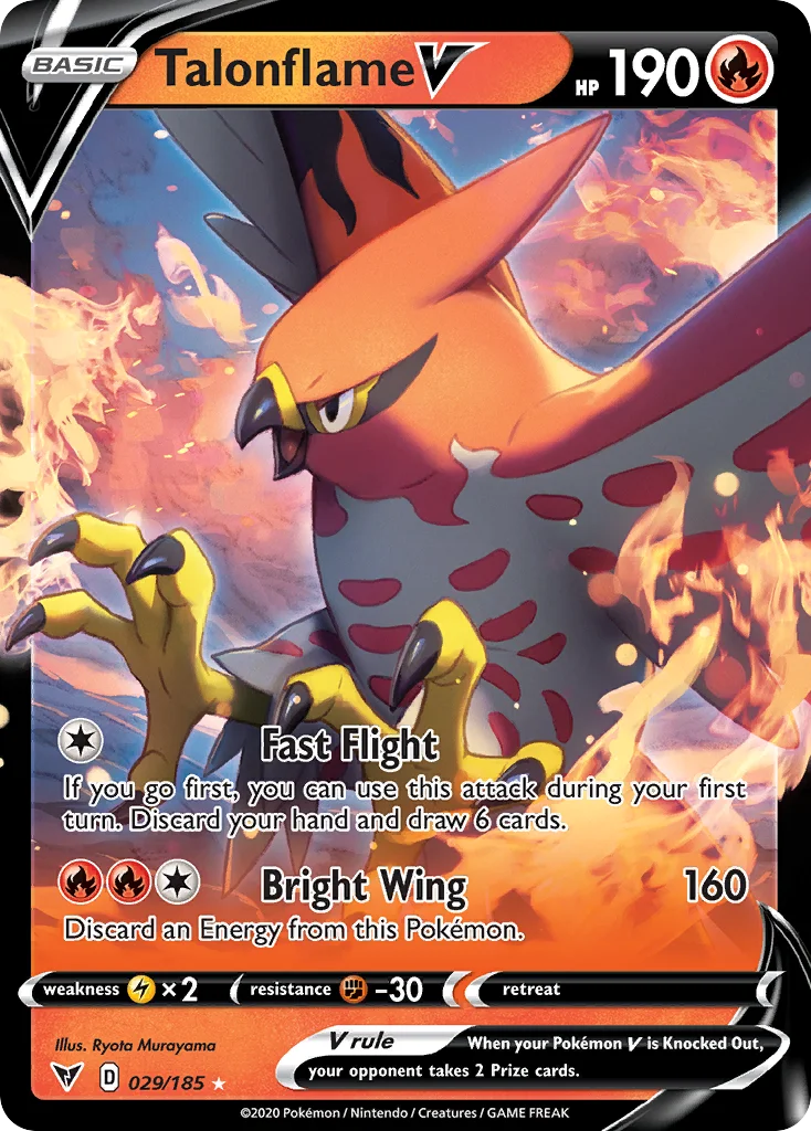 Talonflame V 029/185 Rare holo v
