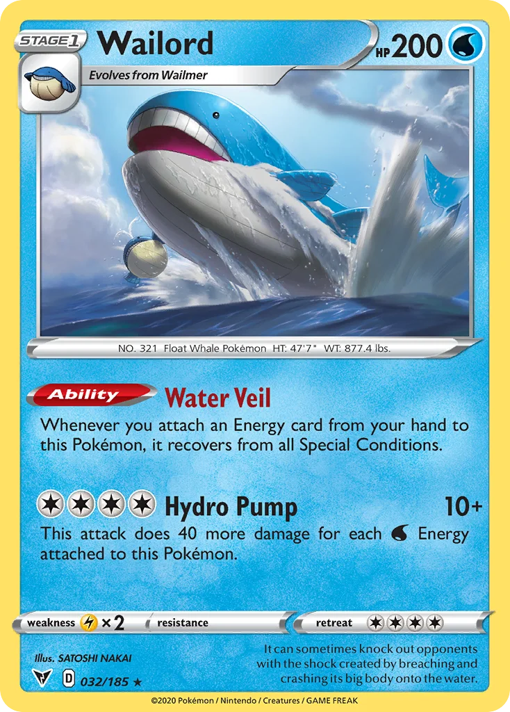 Wailord 032/185 Rare holo