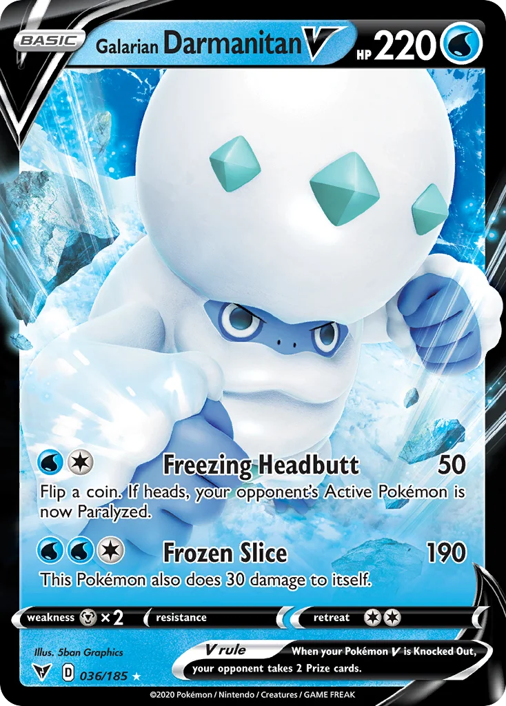 Galarian Darmanitan V 036/185 Rare holo v