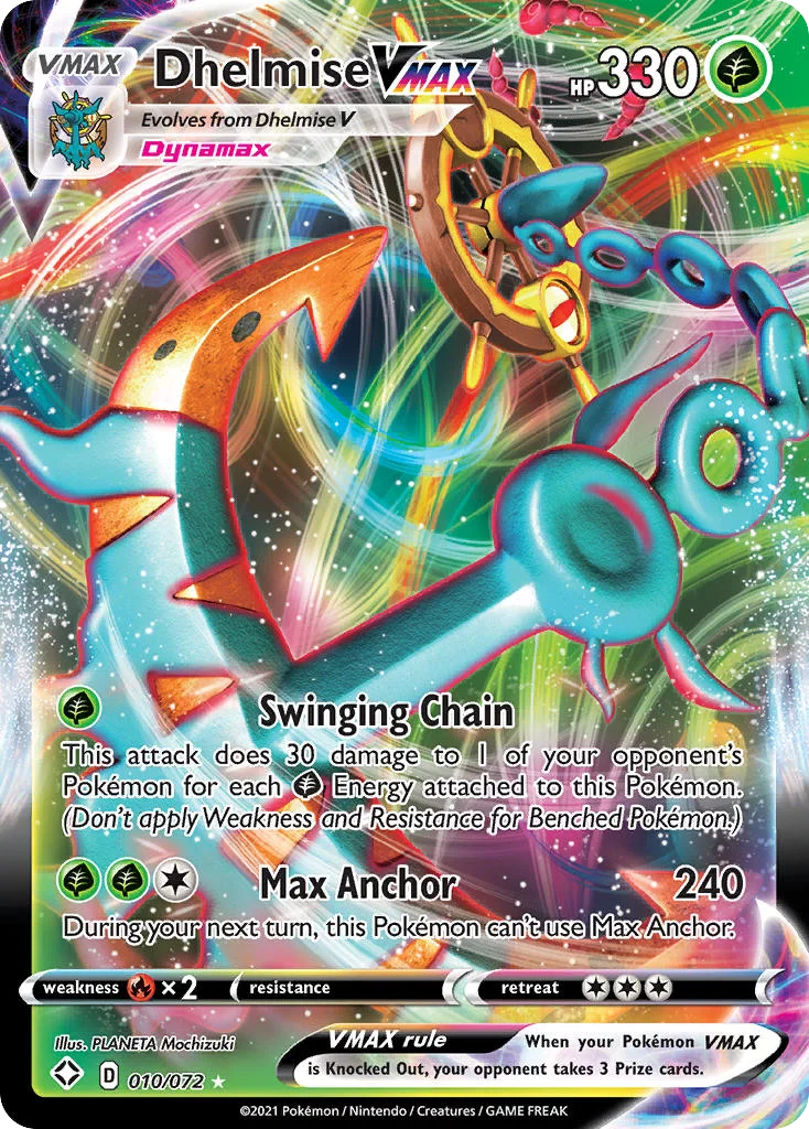 swsh45-10 Dhelmise VMAX 010/072 Rare holo vmax