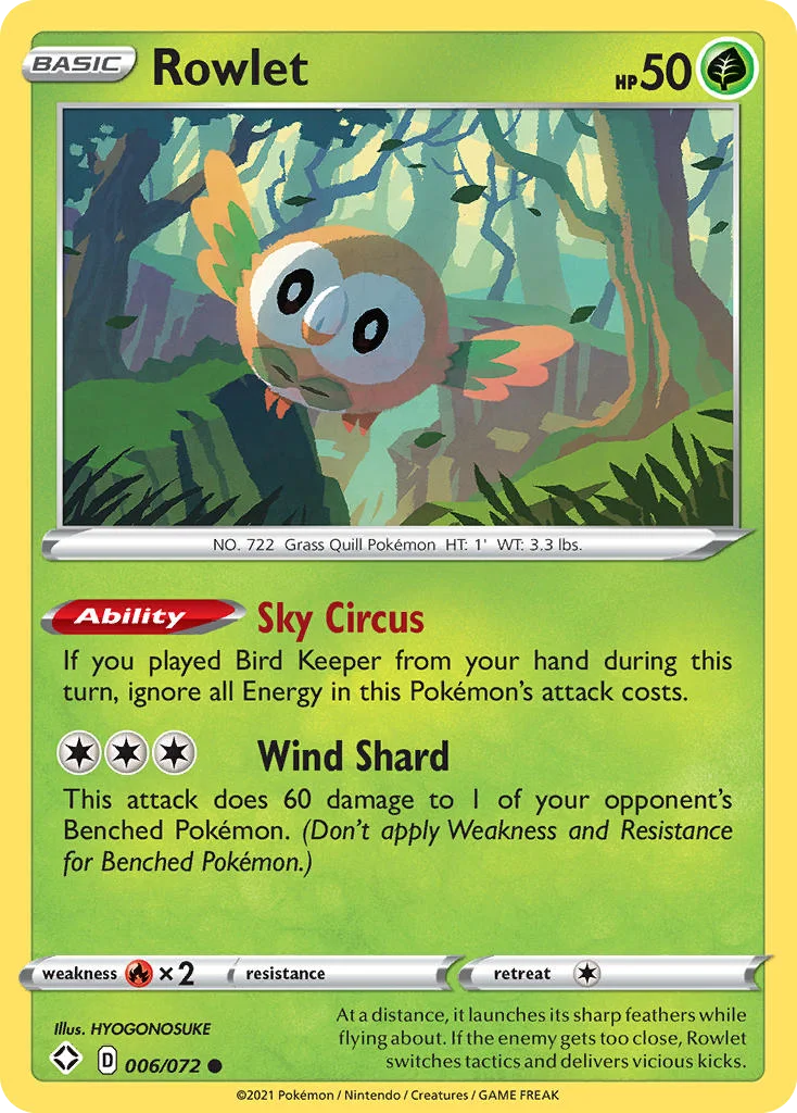 swsh45-6 Rowlet 006/072 Common
