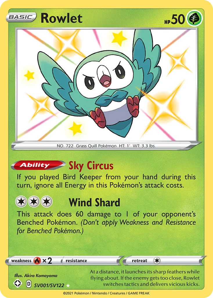 swsh45sv-sv001 Rowlet SV001/SV122 Rare shiny