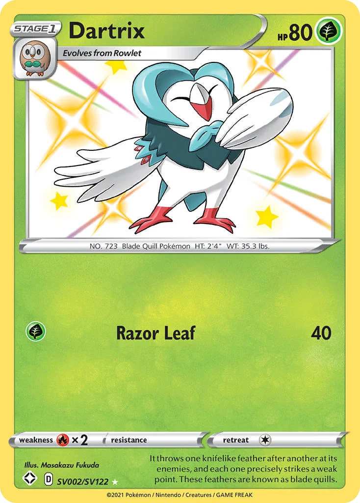 swsh45sv-sv002 Dartrix SV002/SV122 Rare shiny