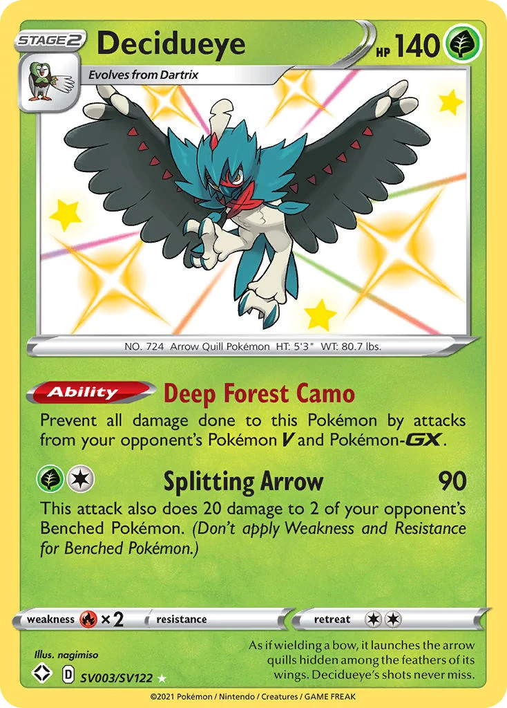 swsh45sv-sv003 Decidueye SV003/SV122 Rare shiny
