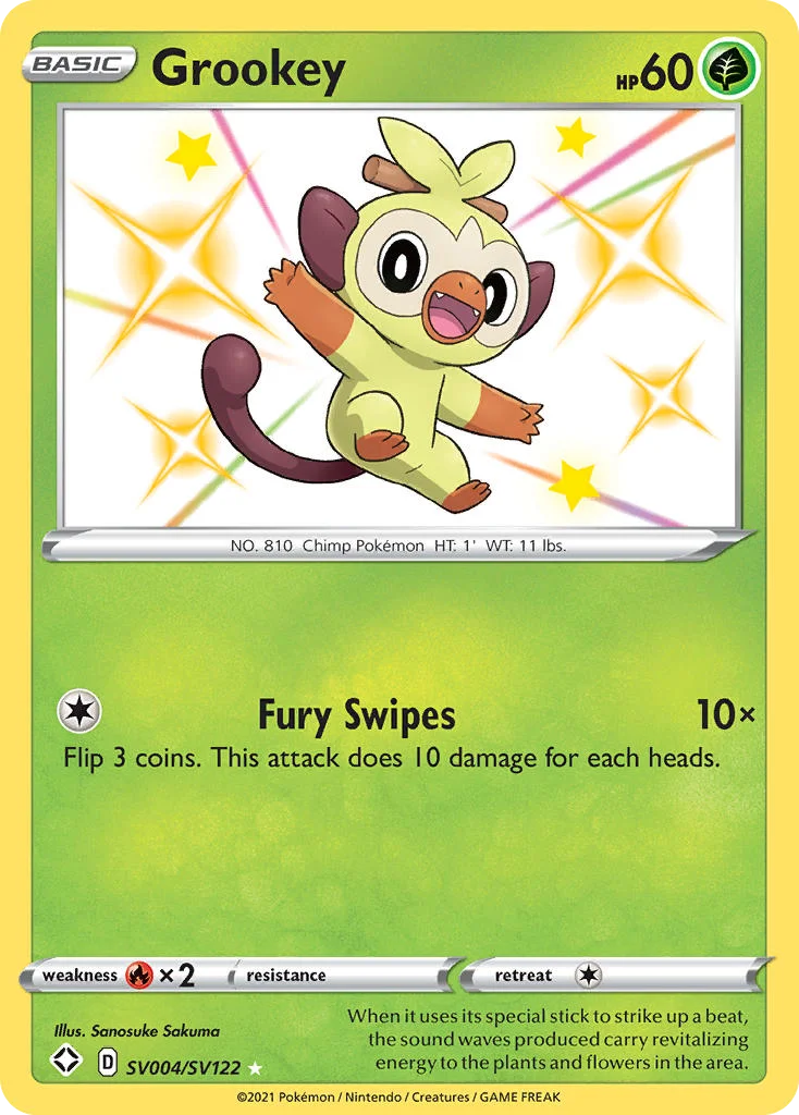 swsh45sv-sv004 Grookey SV004/SV122 Rare shiny