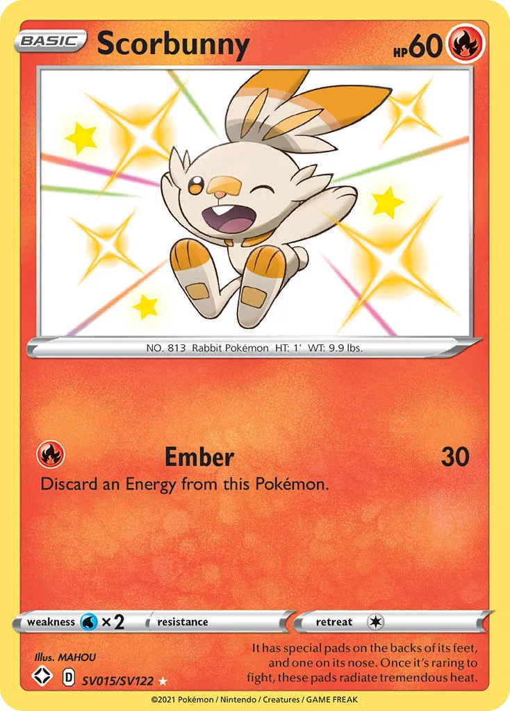 swsh45sv-sv015 Scorbunny SV015/SV122 Rare shiny