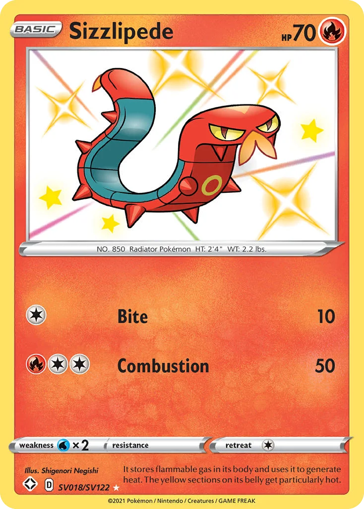 swsh45sv-sv018 Sizzlipede SV018/SV122 Rare shiny
