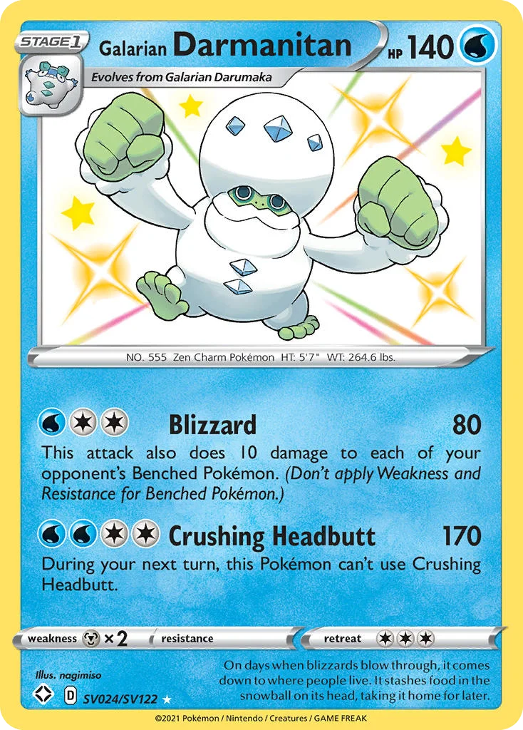 swsh45sv-sv024 Galarian Darmanitan SV024/SV122 Rare shiny