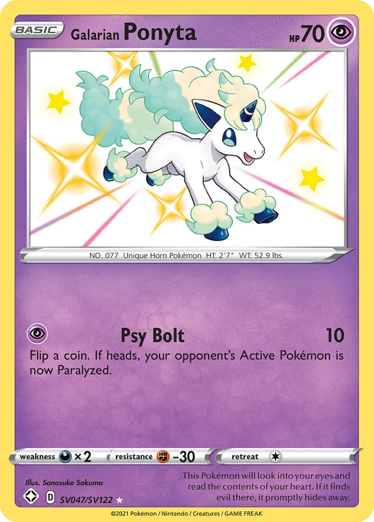 swsh45sv-sv047 Galarian Ponyta SV047/SV122 Rare shiny