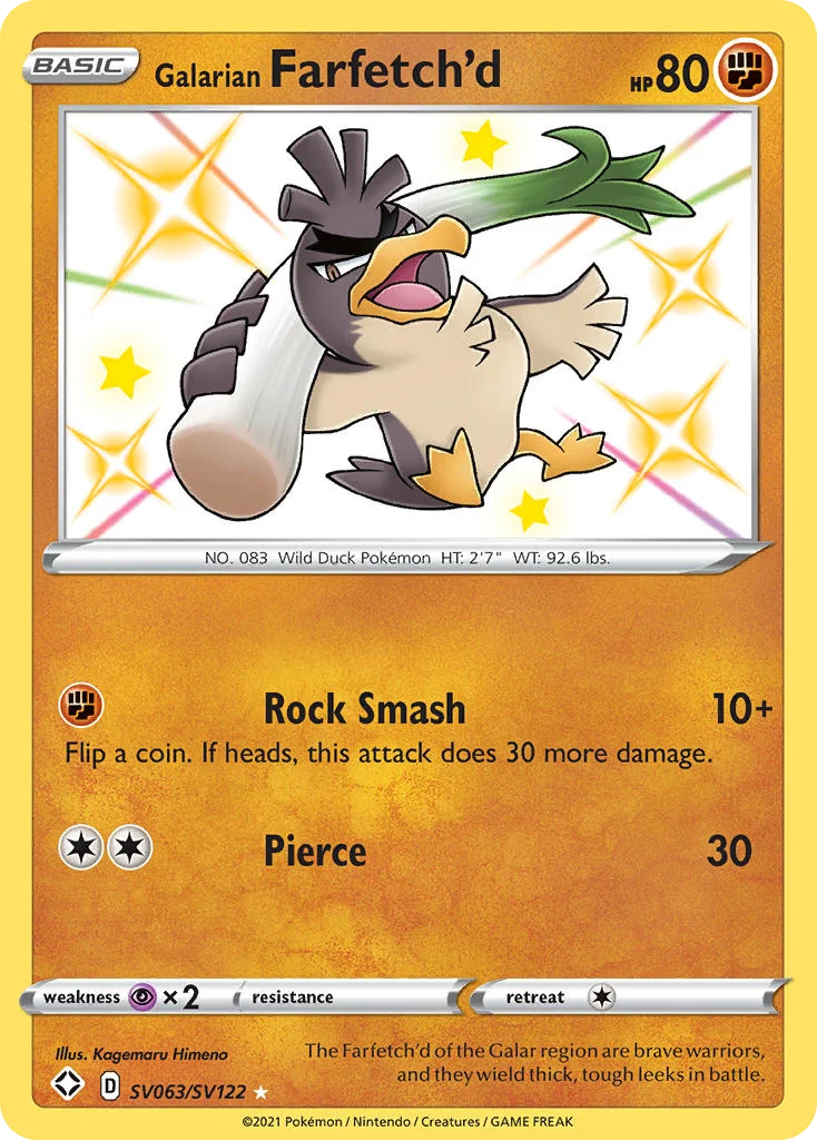 swsh45sv-sv063 Galarian Farfetch'd SV063/SV122 Rare shiny