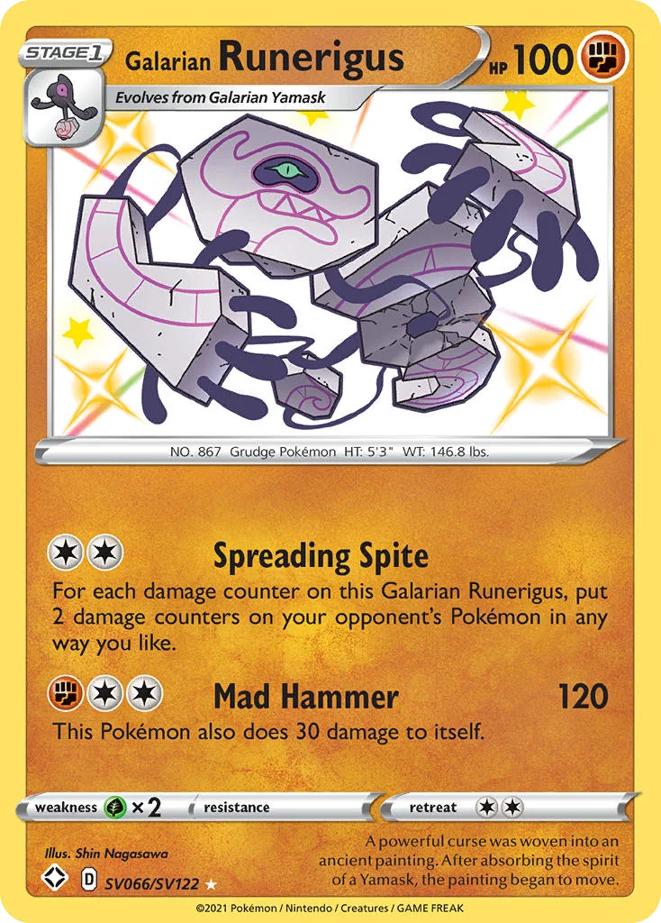 swsh45sv-sv066 Galarian Runerigus SV066/SV122 Rare shiny