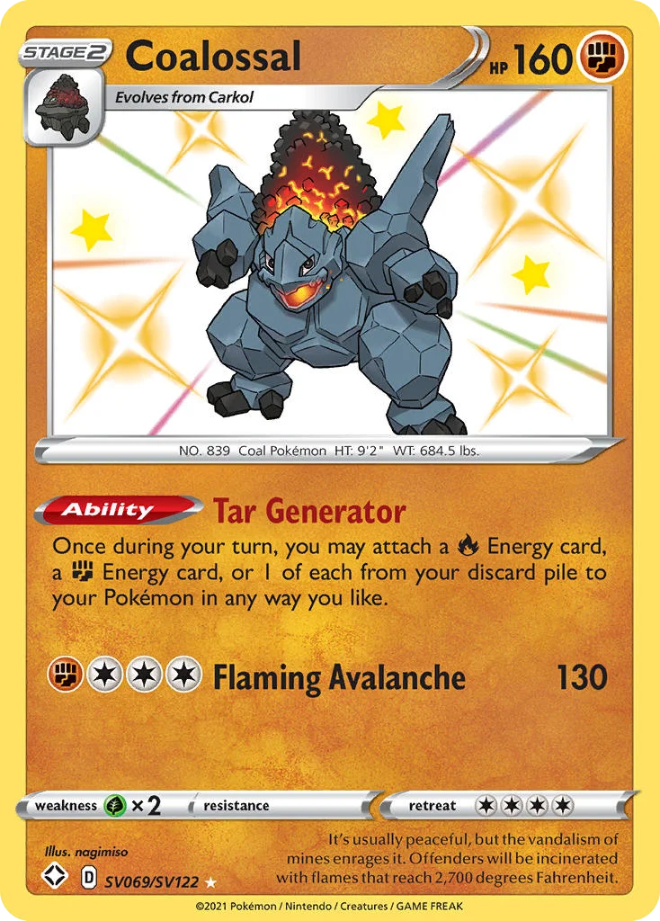 swsh45sv-sv069 Coalossal SV069/SV122 Rare shiny