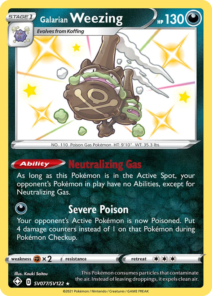 swsh45sv-sv077 Galarian Weezing SV077/SV122 Rare shiny