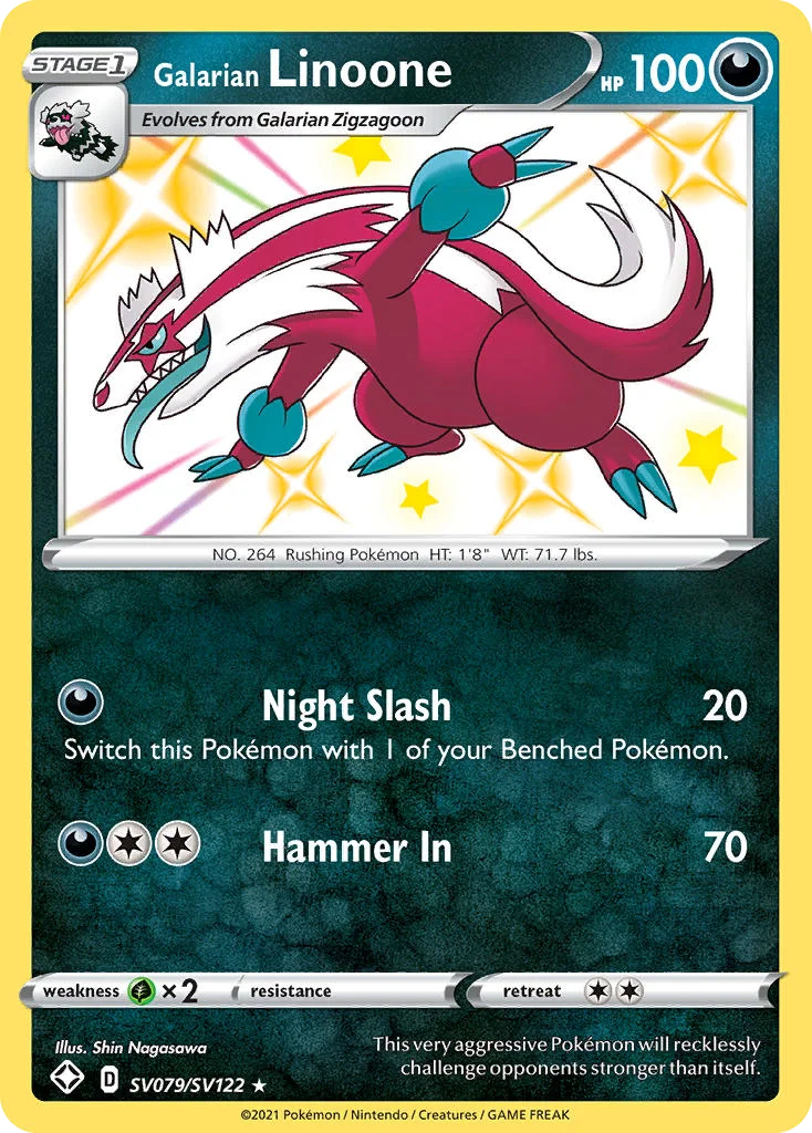 swsh45sv-sv079 Galarian Linoone SV079/SV122 Rare shiny