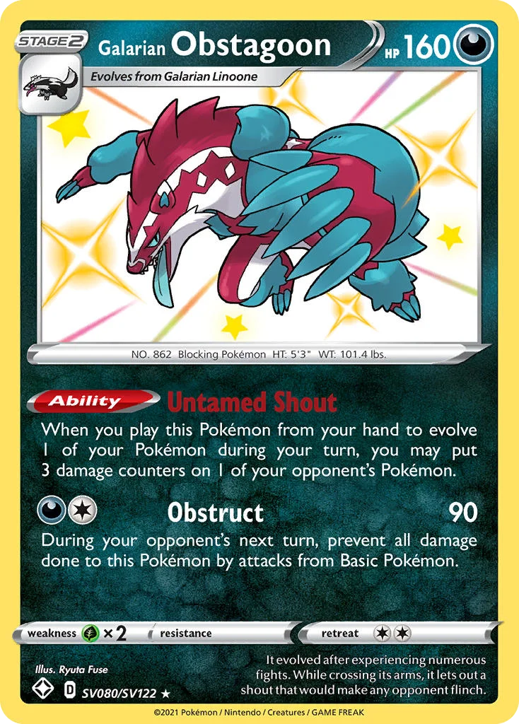 swsh45sv-sv080 Galarian Obstagoon SV080/SV122 Rare shiny