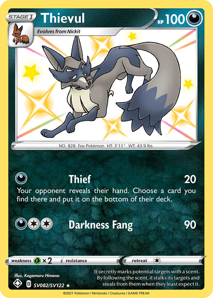 swsh45sv-sv082 Thievul SV082/SV122 Rare shiny