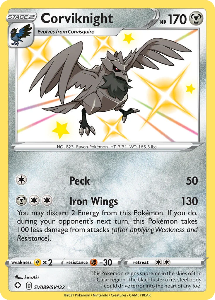 swsh45sv-sv089 Corviknight SV089/SV122 Rare shiny