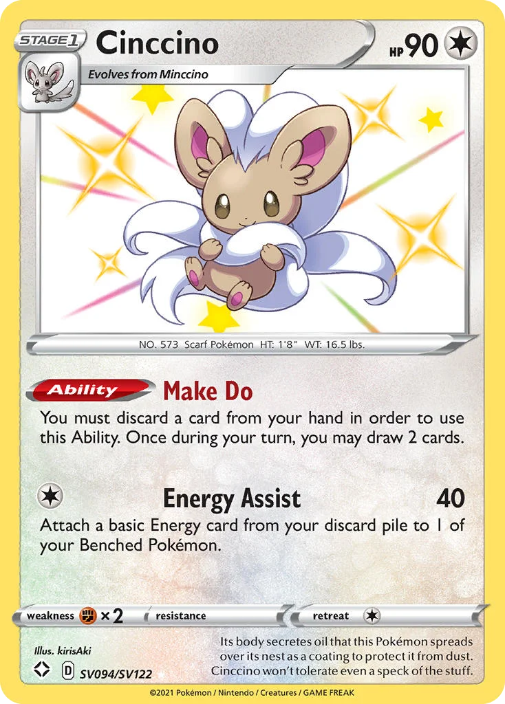 swsh45sv-sv094 Cinccino SV094/SV122 Rare shiny