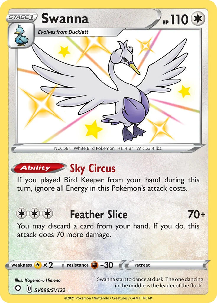 swsh45sv-sv096 Swanna SV096/SV122 Rare shiny