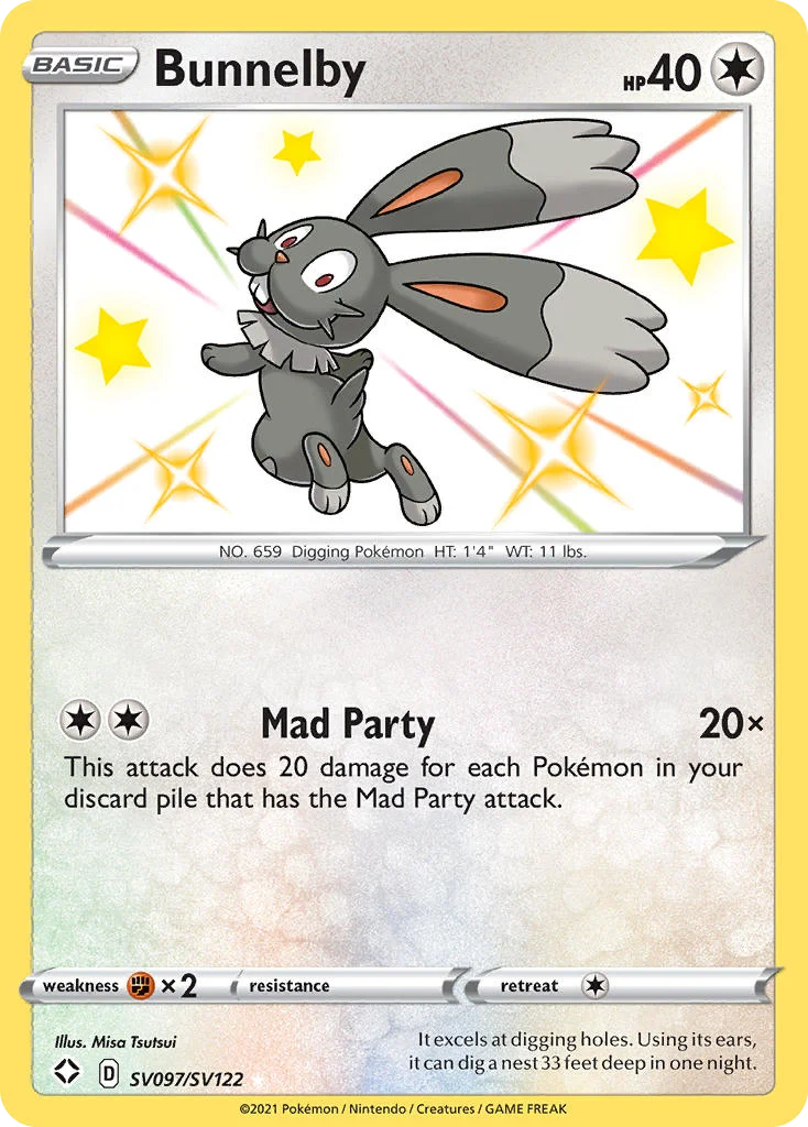 swsh45sv-sv097 Bunnelby SV097/SV122 Rare shiny