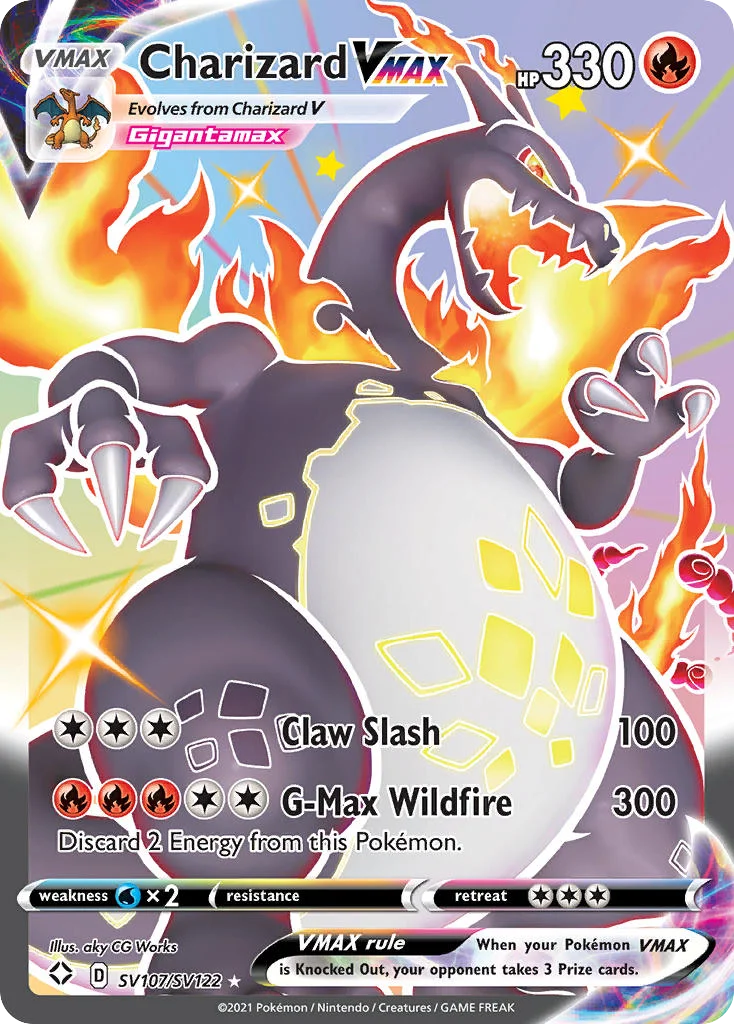 swsh45sv-sv107 Charizard VMAX SV107/SV122 Rare holo vmax