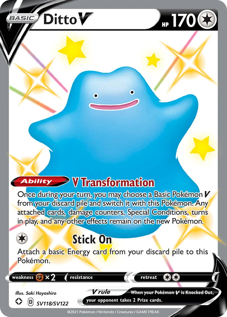 swsh45sv-sv118 Ditto V SV118/SV122 Rare holo v