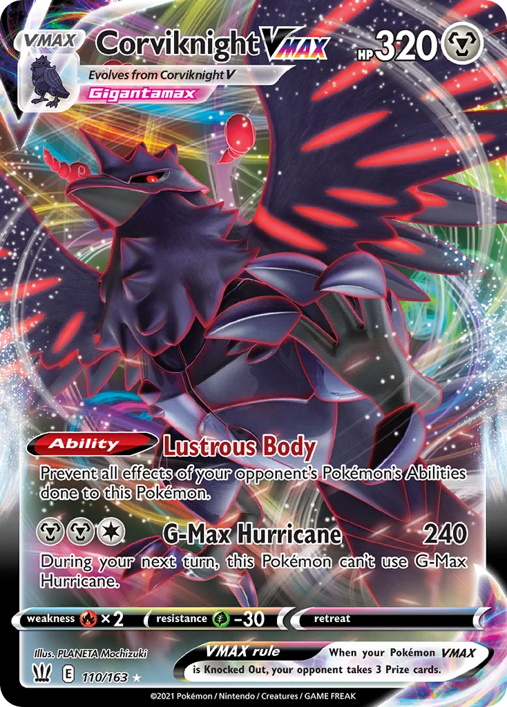 Corviknight VMAX 110/163 Rare holo vmax