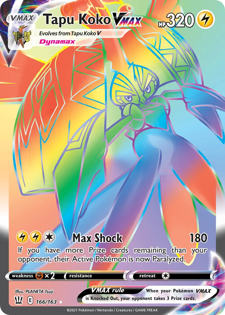 Tapu Koko VMAX 166/163 Rare rainbow