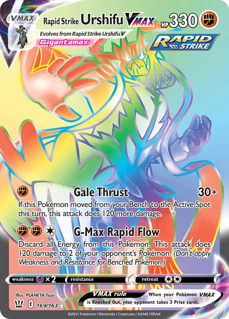 swsh5-169 Rapid Strike Urshifu VMAX 169/163 Rare rainbow